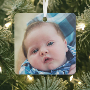 Personalised Baby Photo   Metal Tree Decoration