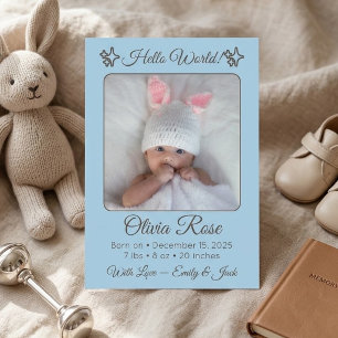 Personalised Baby Photo Name & Parents for Newborn Announcement