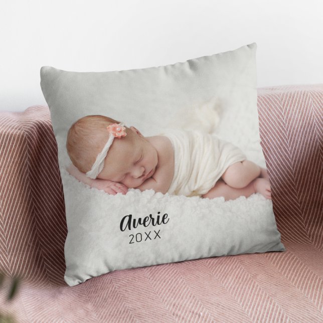 Personalised Baby Photo Portait 2 Sided Cushion (Personalized Baby Photo Portait 2 Sided Throw Pillow
)