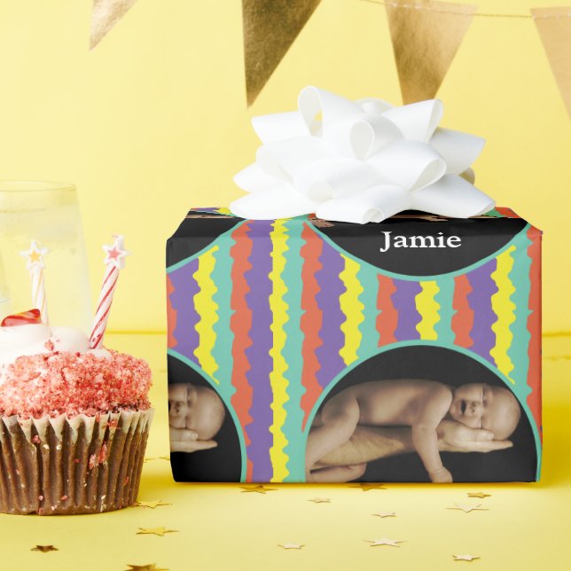 Personalised Baby Photo Wrapping Paper (Birthday Party)