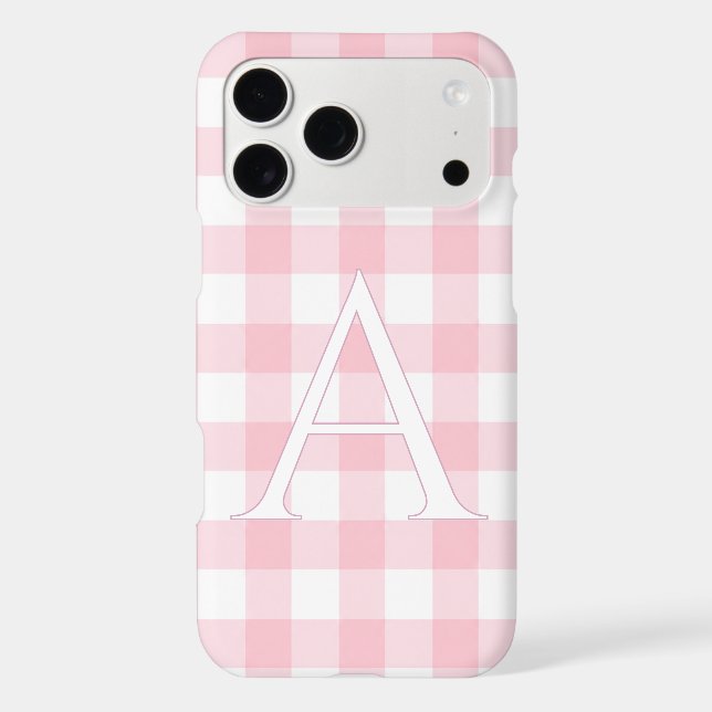 Personalised Baby Pink Gingham Monogram (Back)