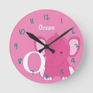 Personalised Baby Pink Round Clock