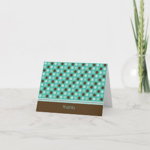 Personalised Baby Polka Dot Thank You Card (teal)