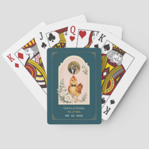 Personalised Baby Rooster Wedding Favour Photo Playing Cards