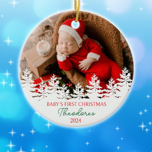 Personalised Baby´s First Christmas  Ceramic Tree Decoration
