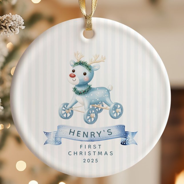 Personalised Baby’s First Christmas Ceramic Tree Decoration (Creator Uploaded)