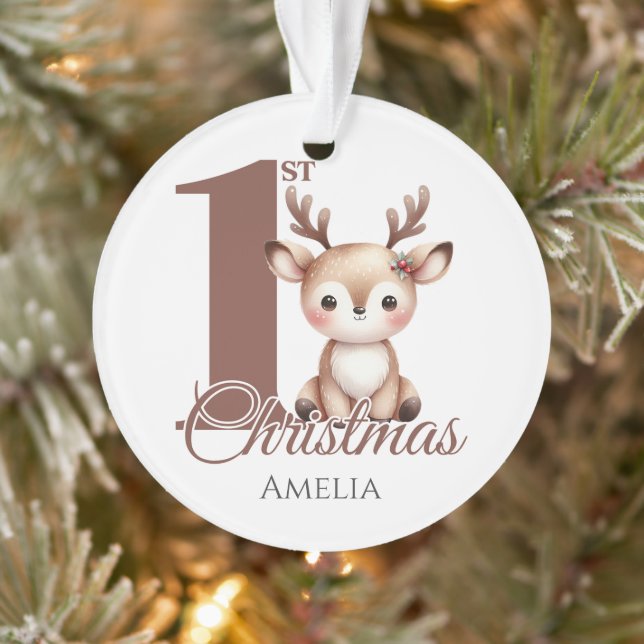 Personalised Baby’s First Christmas Reindeer Ornament (Tree)