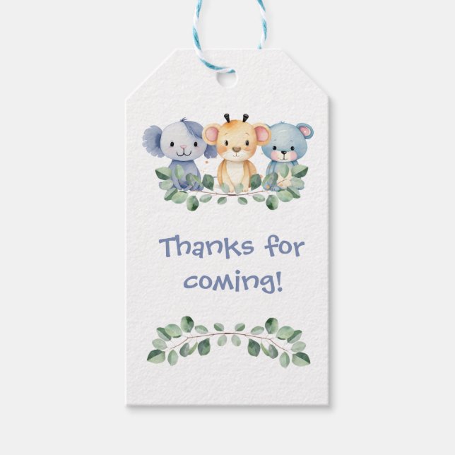 Personalised Baby Safari Animals  Gift Tags (Front)