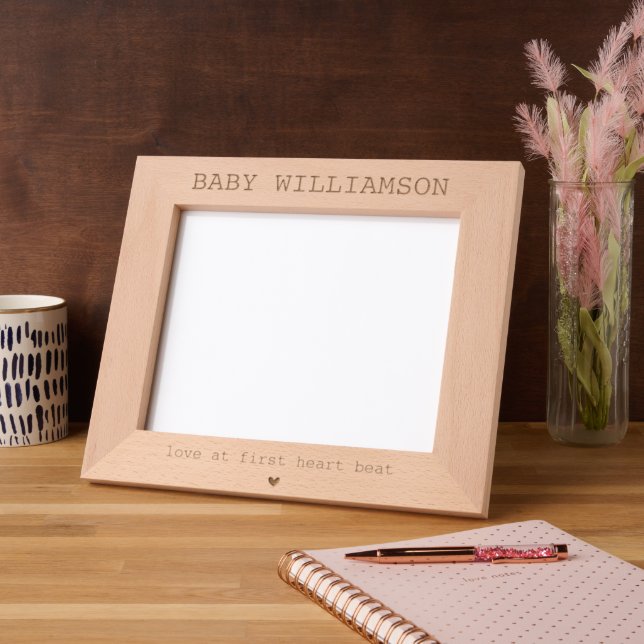 Personalised Baby Scan Photo Frame, Love At First  Etched Frames (Left)