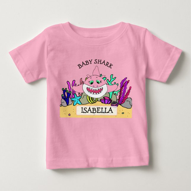 Personalised Baby Shark Baby's T-Shirt (Front)