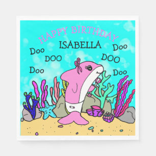 Personalised Baby Shark Birthday Napkin