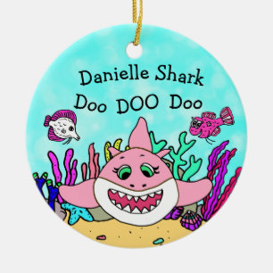 Personalised Baby Shark Family Christmas Ornament