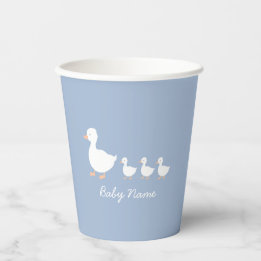 Personalised Baby Shower Blue Duckling Paper Cup