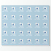 Personalised BABY SHOWER Blue Feet Heart BOY Wrapping Paper (Flat)