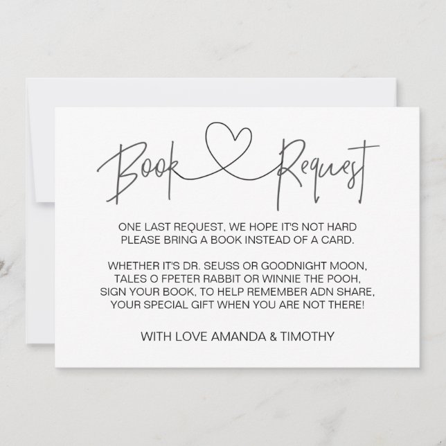 Personalised Baby Shower Book Request Cards (Front)