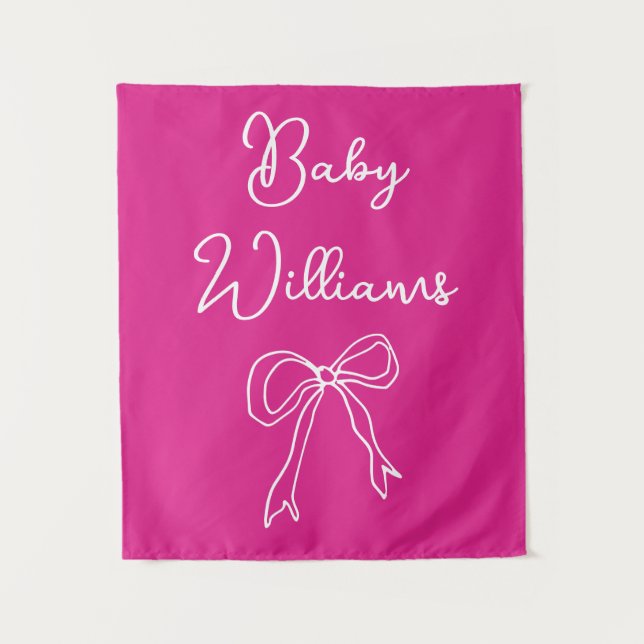 Personalised Baby Shower for her Photo Booth Prop Tapestry (Front)
