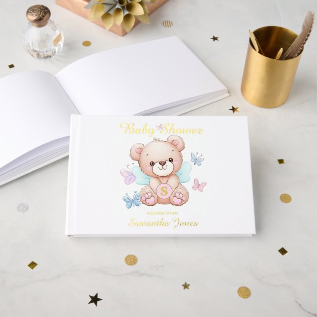 Personalised Baby Shower Guest Book (Front Open)