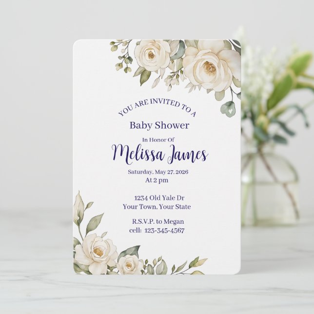 Personalised Baby Shower Invitation (Standing Front)