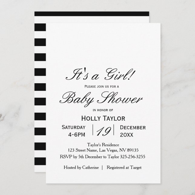 Personalised Baby Shower Invitation (Front/Back)