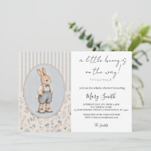 Personalised Baby Shower Invitation, Vintage Bunny Invitation