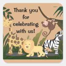 Personalised Baby Shower Invites, Jungle Animals