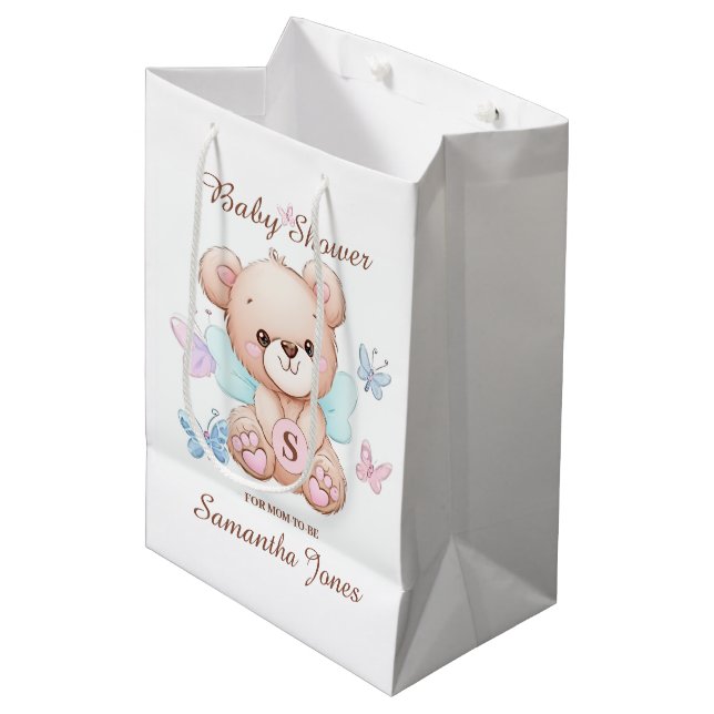 Personalised Baby Shower Medium Gift Bag (Front Angled)