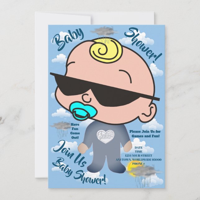 Personalised Baby Shower Party Invitations (Front)