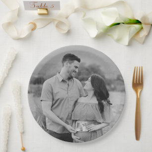 Personalised Baby Shower Photo Paper Plates