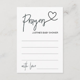 Personalised Baby Shower Prayer Card with Heart