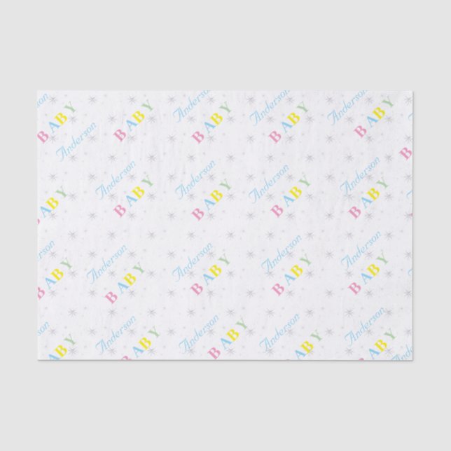 Personalised Baby Shower Tissue Paper (Front)