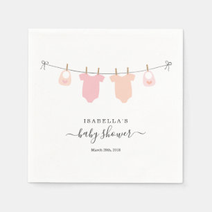 Personalised Baby Shower Twins Girls Napkin