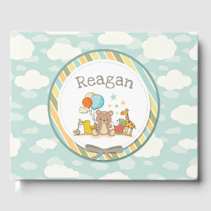 Personalised Baby Teddy Bear Giraffe Rubber Ducky Guest Book