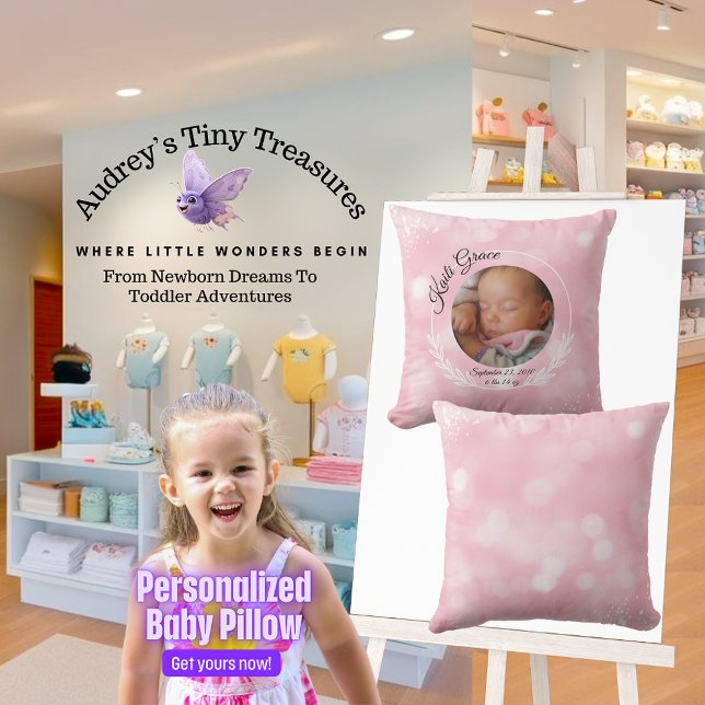 Personalised Baby Throw Girl Pillow (Creator Uploaded)