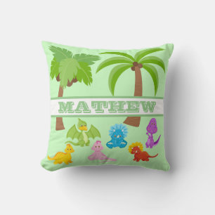 Personalised Baby Triceratops & Friends Cushion