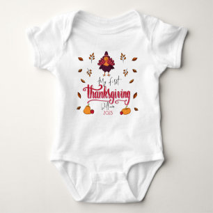 Personalised Baby Turkey First Thanksgiving Baby Bodysuit