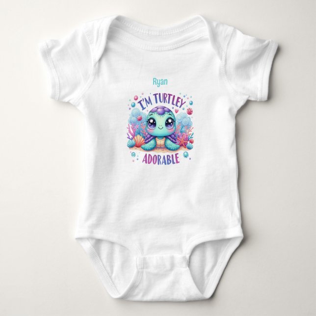 Personalised Baby Turtle  Bodysuit (Front)