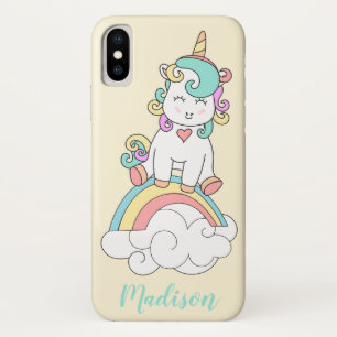 Personalised Baby Unicorn, Rainbow Cell Case