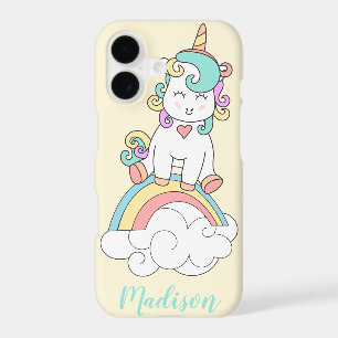 Personalised Baby Unicorn, Rainbow Cell Case