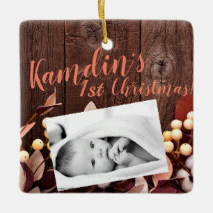 Personalised Baby XMAS Ornament Cotton Branch on D