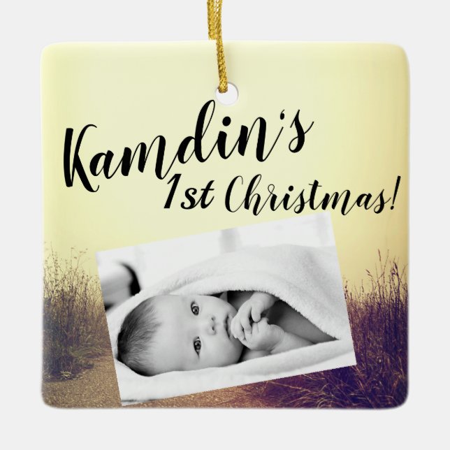 Personalised Baby XMAS Ornament Sunrise Pathway Wa (Front)