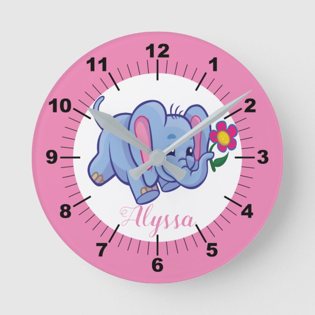 Personalised Baby Zebra Square Wall Clock (Front)