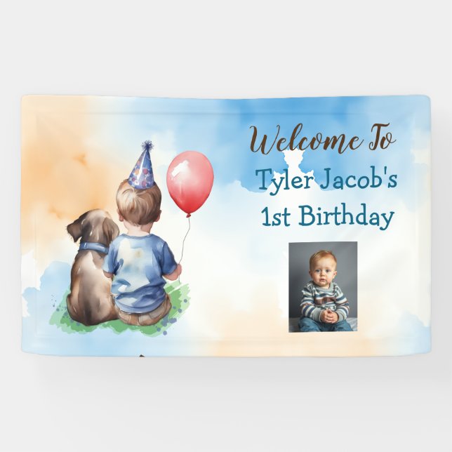 Personalised Baby's 1st Birthday Welcome Banner (Horizontal)