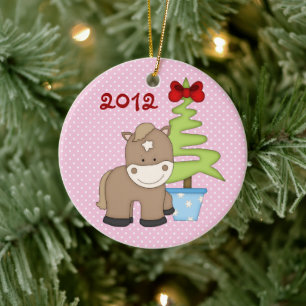 Personalised Baby's 1st Christmas Horse Ornament