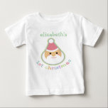 Personalised Baby's First Christmas Baby T-Shirt<br><div class="desc">Baby's First Christmas Cute little Santa to celebrate Baby's First X-Mas Celebrate your baby's first ever Christmas with this adorable little Santa Claus design which reads's "1st christmas" underneath. Just add your baby's name for a cute keepsake of your child's first Christmas!</div>