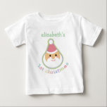 Personalised Baby's First Christmas Baby T-Shirt<br><div class="desc">Baby's First Christmas Cute little Santa to celebrate Baby's First X-Mas Celebrate your baby's first ever Christmas with this adorable little Santa Claus design which reads's "1st christmas" underneath. Just add your baby's name for a cute keepsake of your child's first Christmas!</div>
