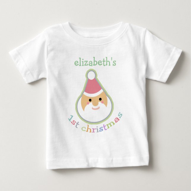 Personalised Baby's First Christmas Baby T-Shirt (Front)