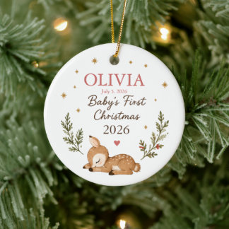 Personalised Baby's First Christmas Ceramic Tree Decoration