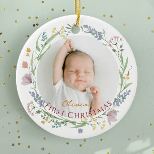 Personalised Baby's First Christmas Ceramic Tree Decoration