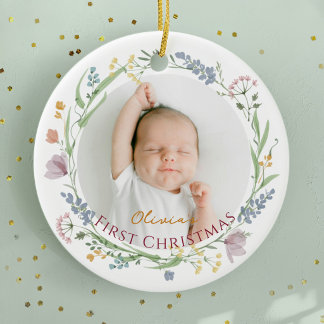 Personalised Baby's First Christmas Ceramic Tree Decoration