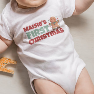 Personalised Baby's First Christmas Gingerbread Baby Bodysuit
